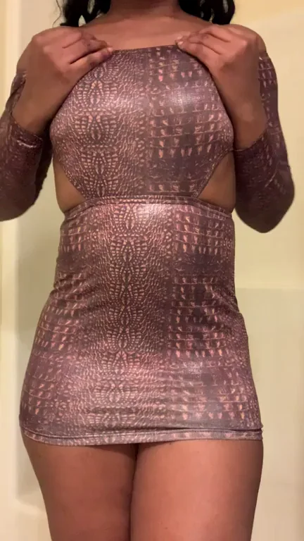 Watch me striptease while wearing a sexy mini dress, take my panties off, and show my PUSSY and tight asshole