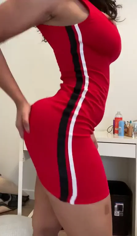 🔥 Red Dress Tease: Does My Curvy Brown Skin Pop? 🍑💦