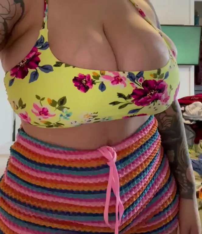 Watch These Massive Tits Bounce in Floral Slutwear