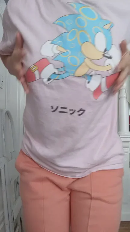 Petite Sonic Slut Teases Her Perky Tits 😈💦 [OC]