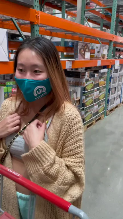 Asian Slut's Warehouse Tit Flash Flash Sale!