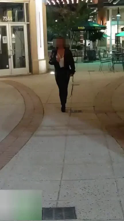 Flashing Massive Tits While Strolling Outdoor Mall