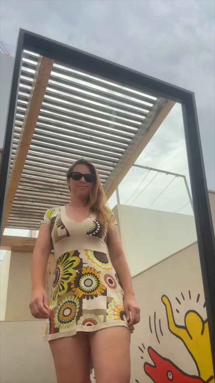 The younger neighbor downstairs said that my sundress looks really great on the floor, He loves older moms like me F48