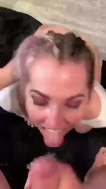 Horny dude unloads thick load on pretty face whore