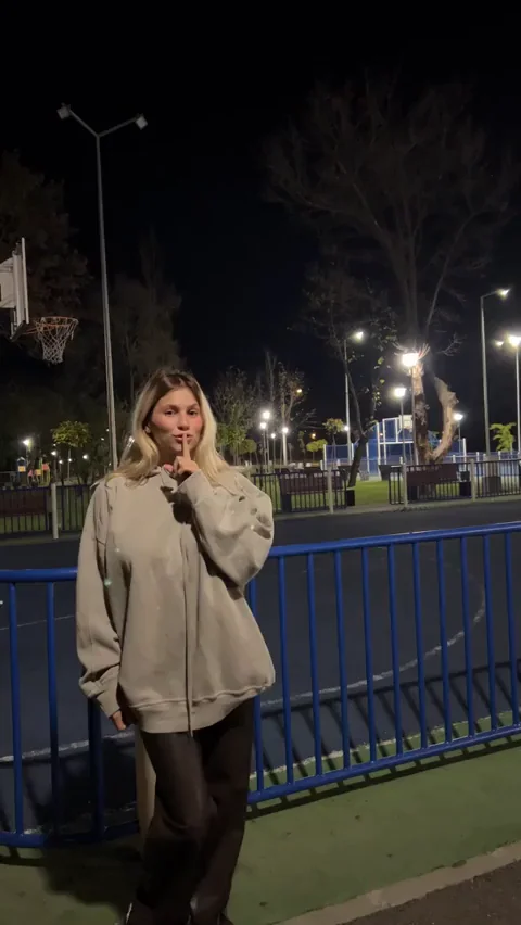MILF Flashes Massive Tits in Public Park at Night