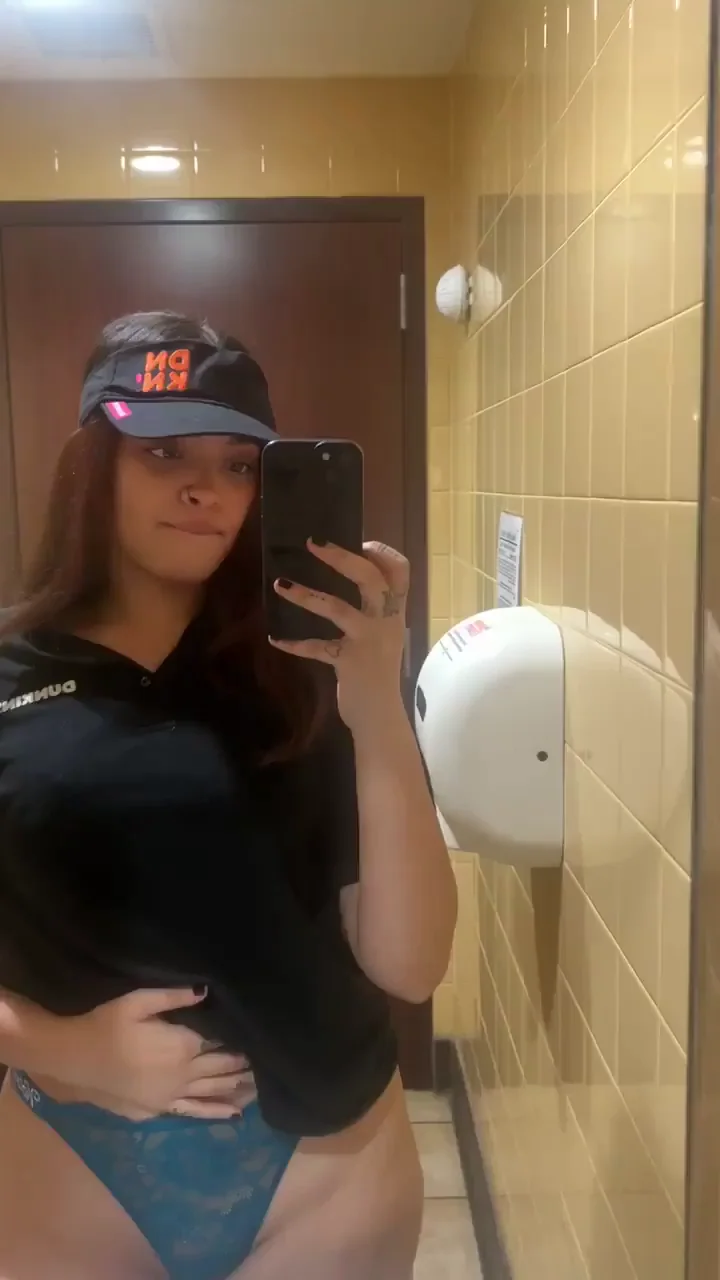 Free Titties with Your Coffee: Bathroom Tease at Work!