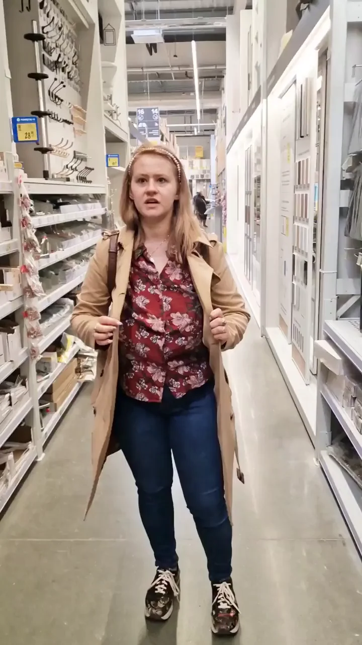 I came to the store to buy screws, tapes and frames and, as usual, I ended up showing my big tits.
