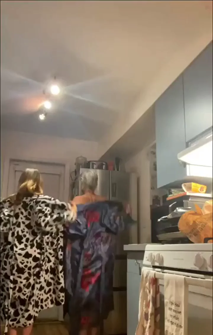 Naughty Teen Granddaughter & Busty Granny Kitchen Flash Fun 🔥👵🍑