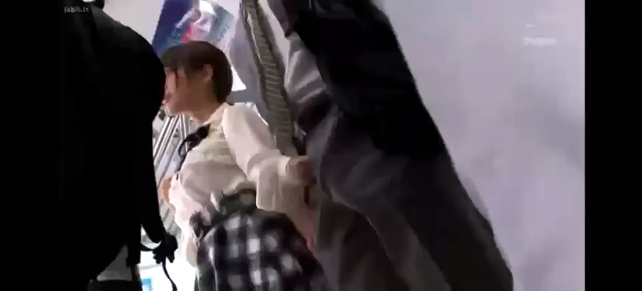 Public JAV Slut's Sneaky Train Handjob Code Drop