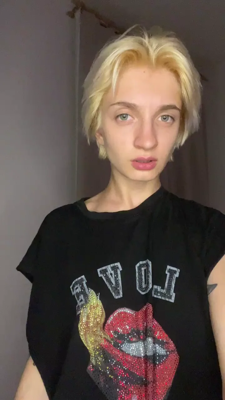 Small teen is showing off her