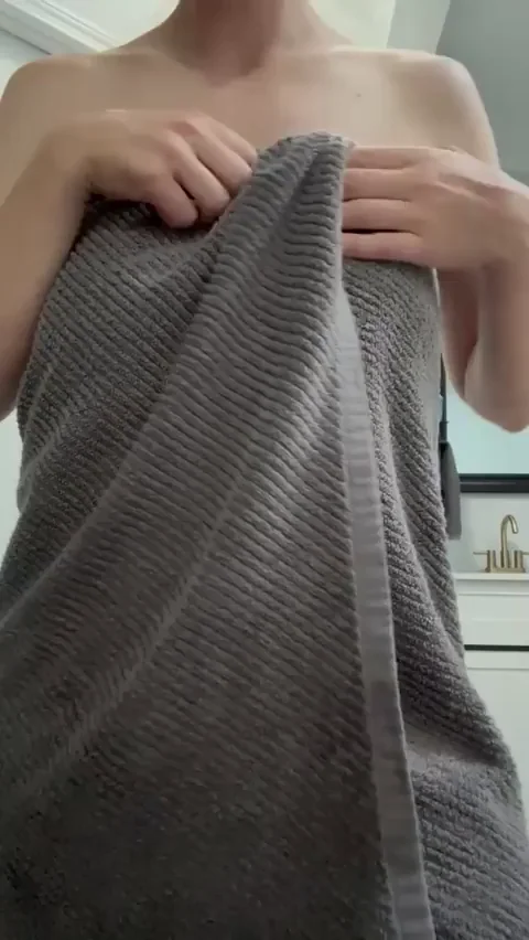 Fresh Outta the Shower Towel Tease 💦🍒 Huge Tits Surprise
