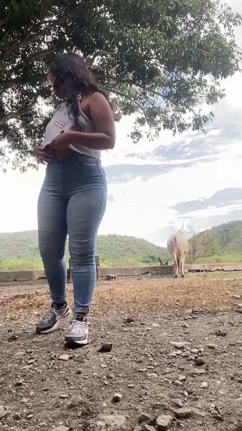 the owner of the farm caught my flashing