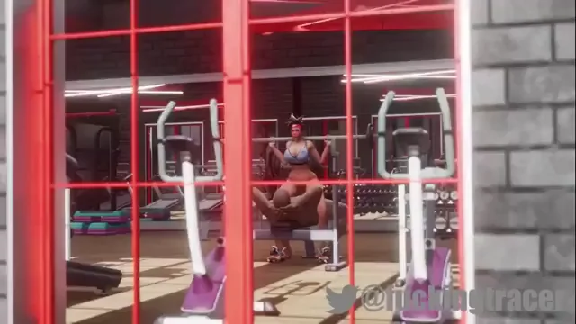 Tracer's Slutty Gym Cockride 💦🍑🔥