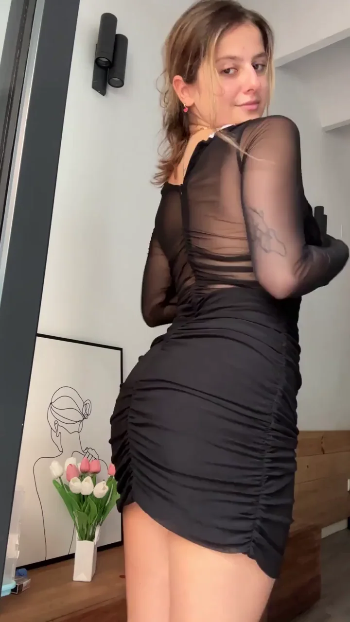 Feeling gorgeous with this black tight dress