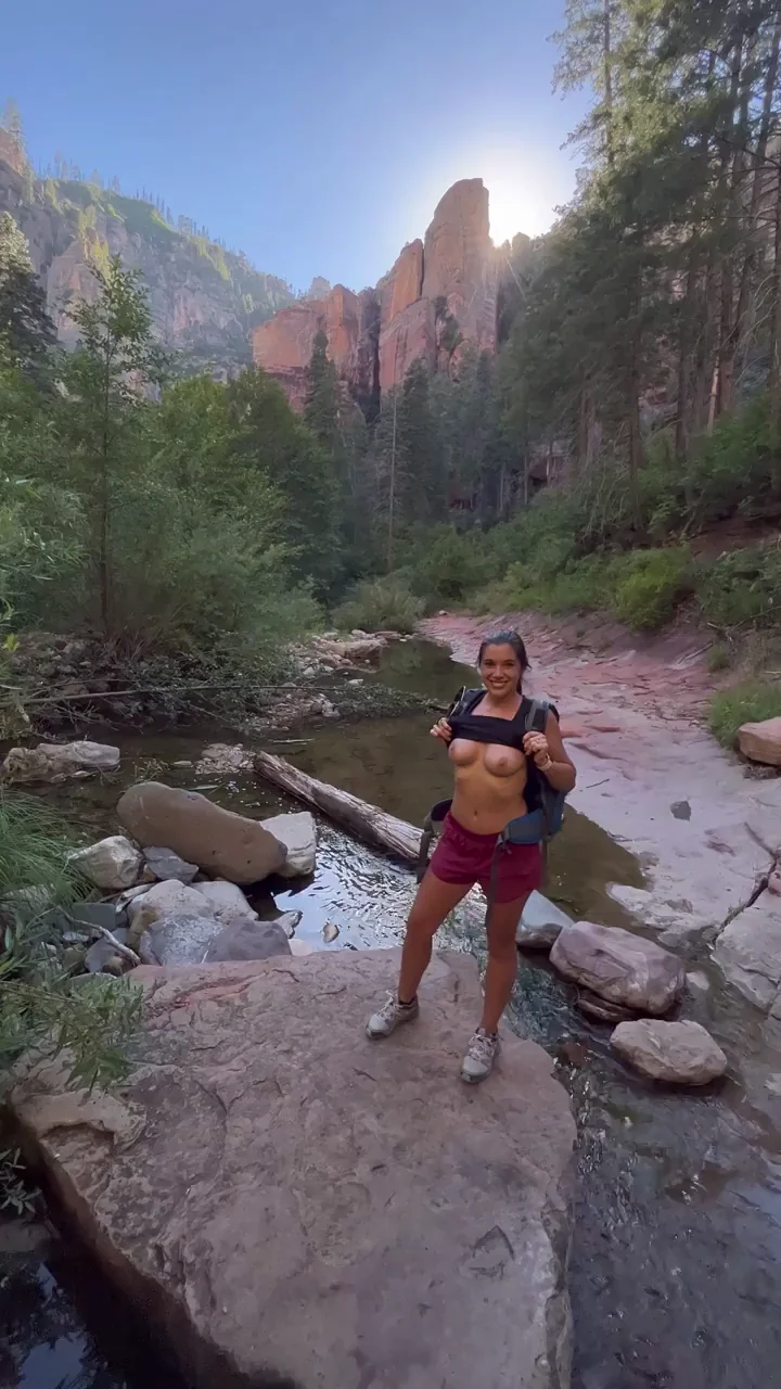 Enjoying our hike the right way!