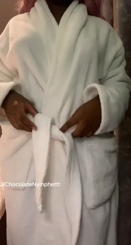 Ebony Hourglass Bombshell Teases Juicy Surprise Under the Robe