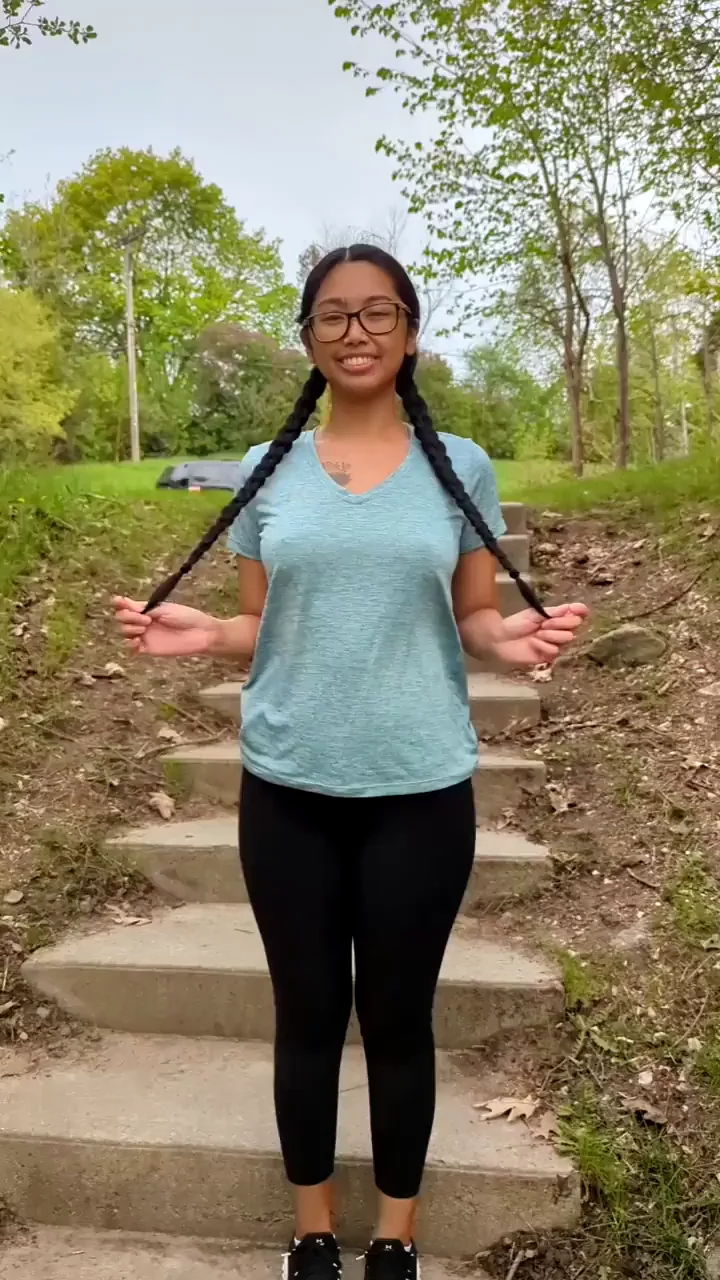 Cute Asian College Slut Flashes Perky Tits Outdoors Before Winter Hits! 🍒❄️