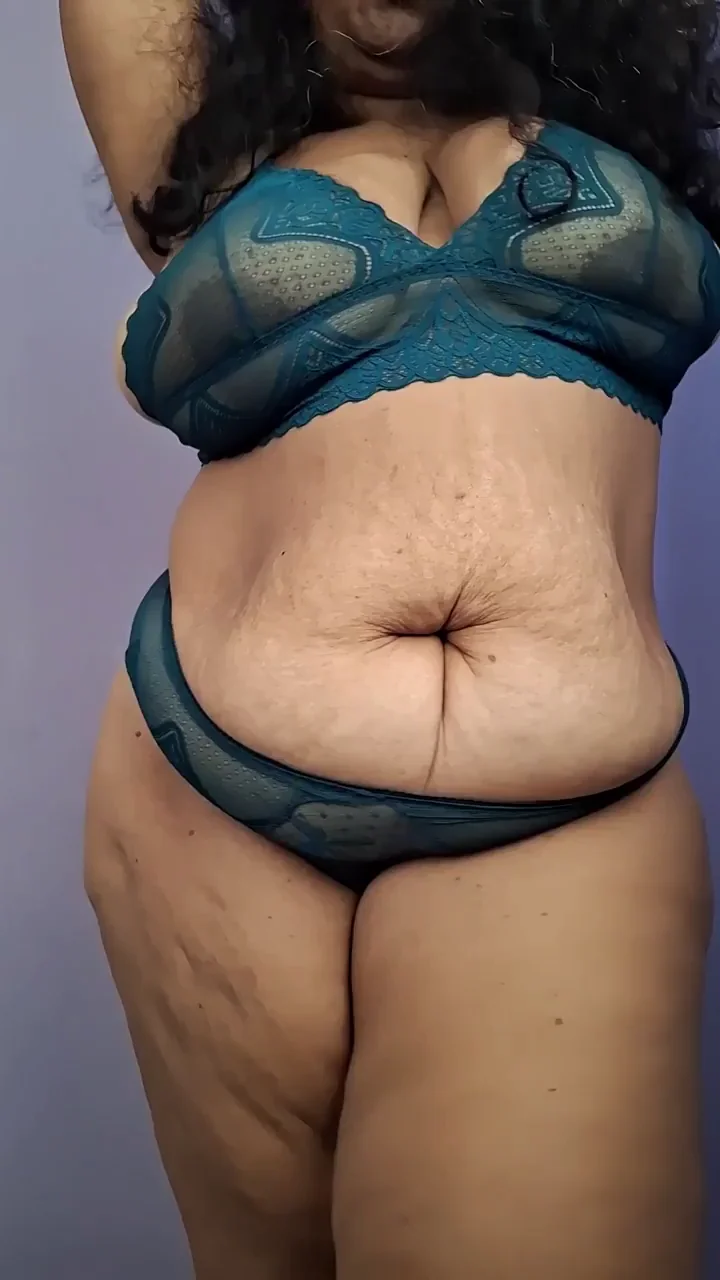 Thick Ebony BBW MILF Teases Front & Back in Lacy Tease