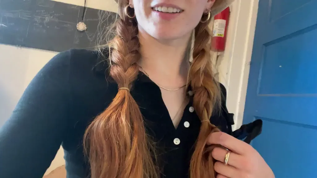 Redhead Good Girl's Naughty Upskirt Butt Plug Date Tease