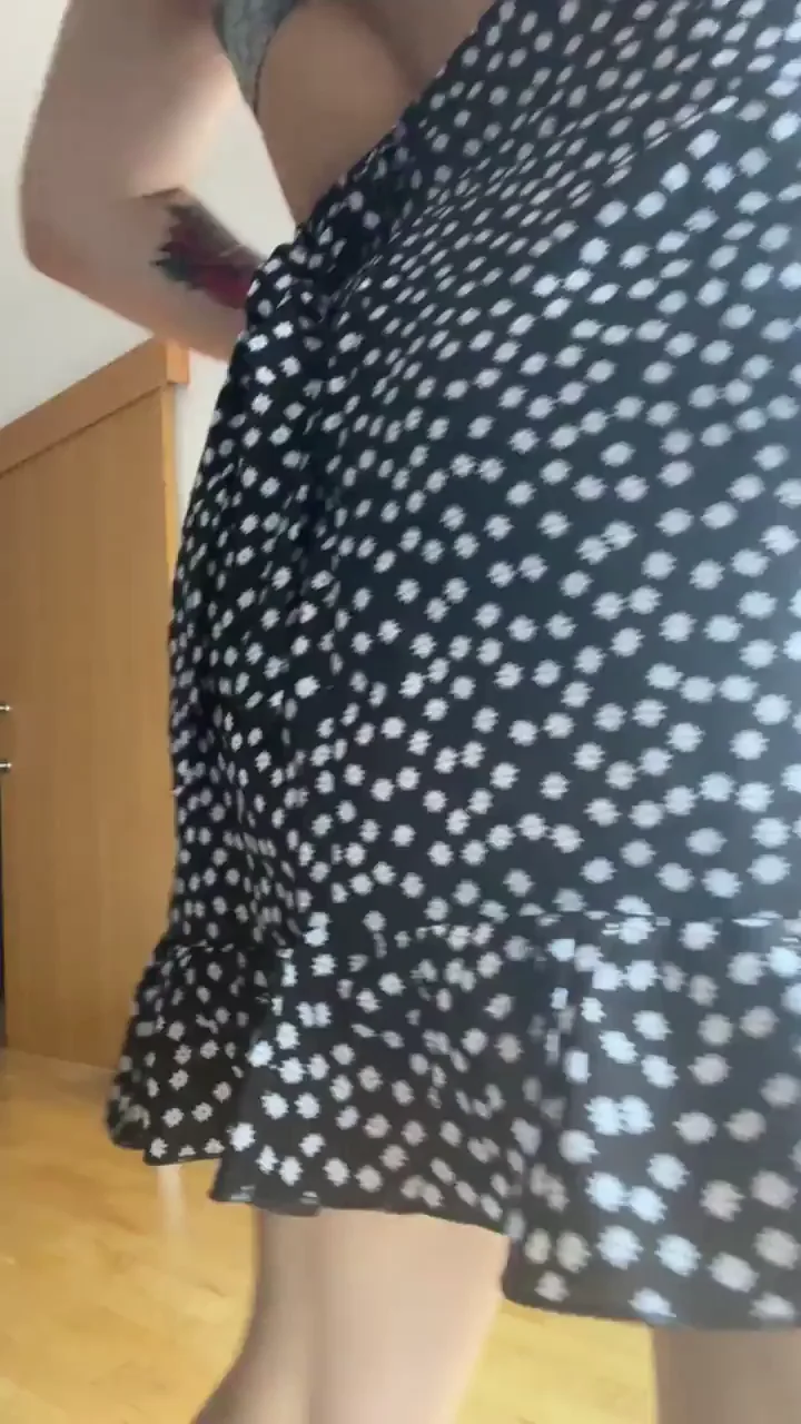 Sneaky look at my panties under my dress