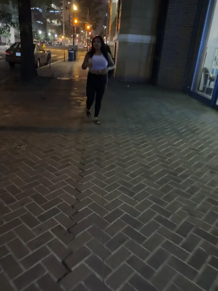 Street Slut Flashes Her Juicy Tits in the Night