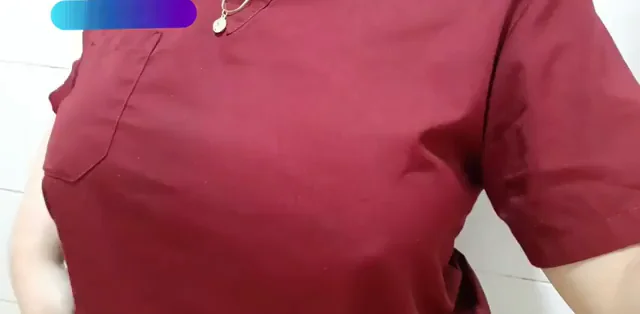 titty drop with my scrubs on