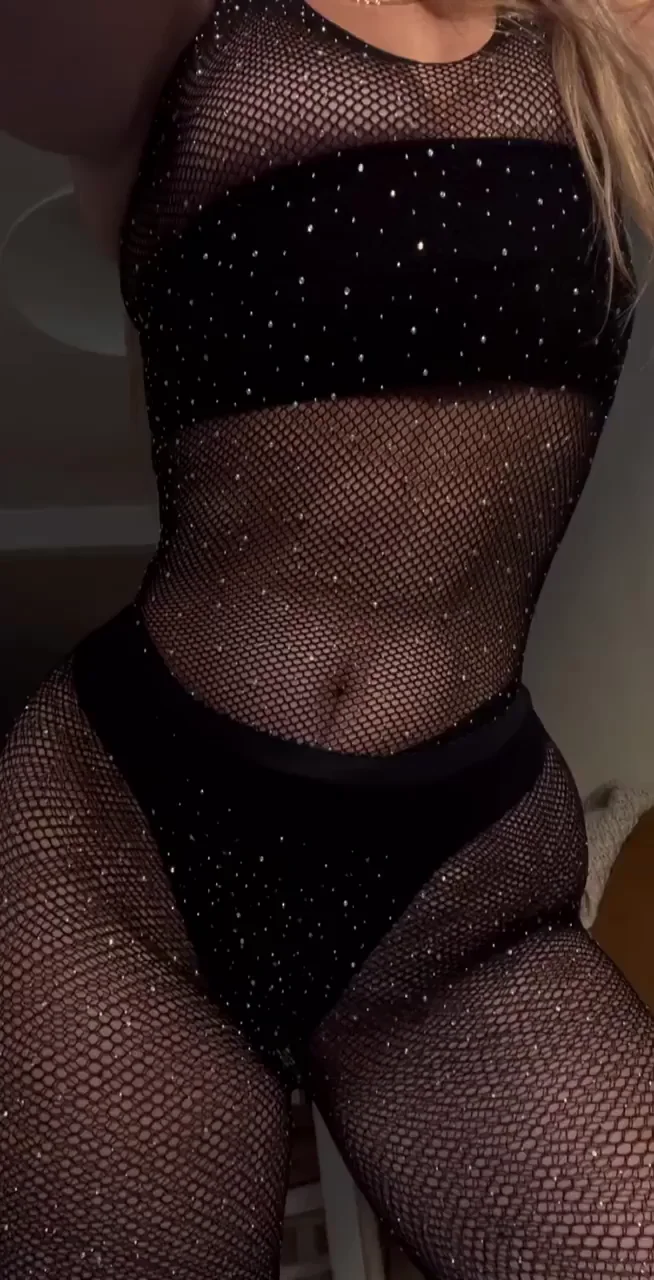 Festival Slut in Sheer Fishnet Bodysuit Teasing Her Juicy Curves