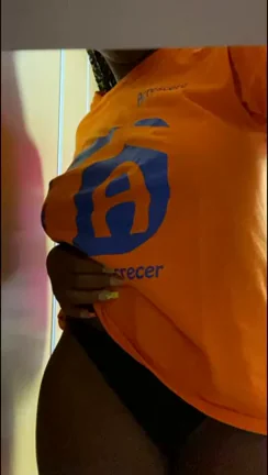 Ebony Teen's Massive Tits Spill Out: T-Shirt Tease Surprise! 😏