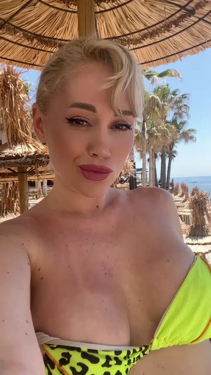 Busty and perfect for a spray down