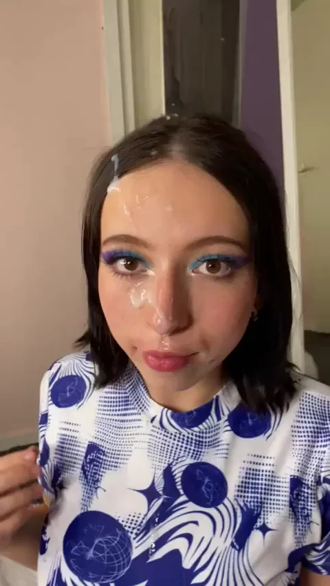 Do I look cute with cum on my face?