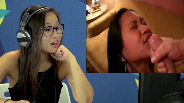 Gamer Girl's Epic Cum Facial Reaction Fail