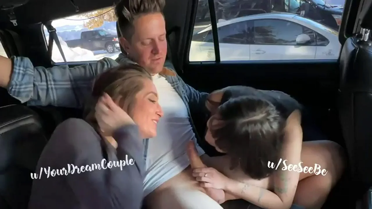 If people driving by only knew we were about to share his cum together in the backseat