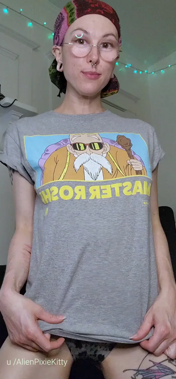 Fuck me with the Master Roshi t-shirt on or off?