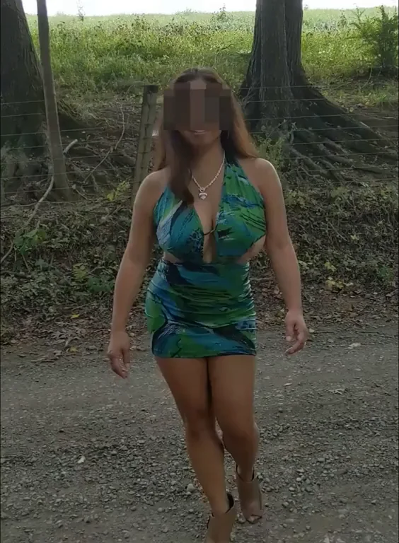 Curvy MILF Hotwife Teases with Jiggling Tits in the Woods