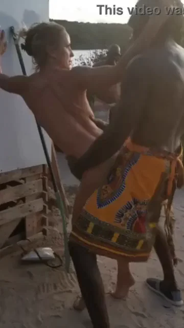 Skinny White Slut Pinned and Fucked Raw by Hung Tribal Stud