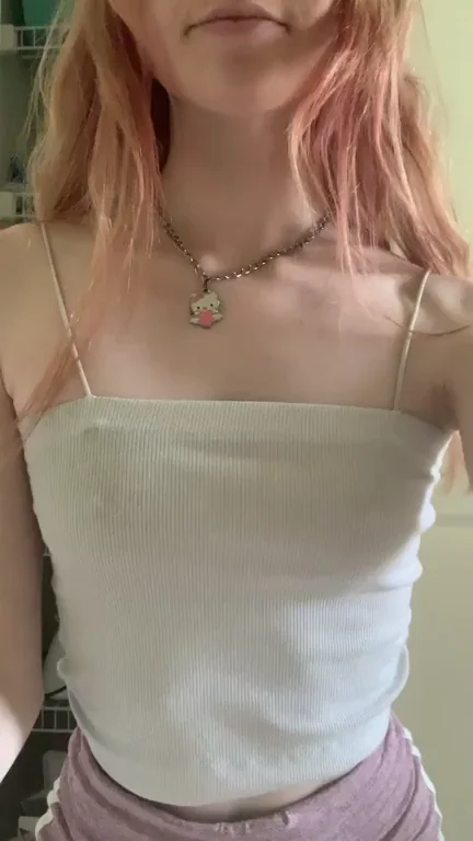 Pink-Haired Slut Teases Tits & Pussy to Make You Cum Before Work 😈💦