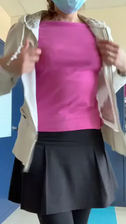 Please, be my sexy coworker or IT guy walking in on me stripping like this in my classroom