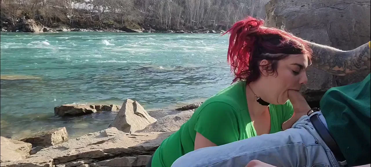 Nothing like having your cock drained In the sunshine