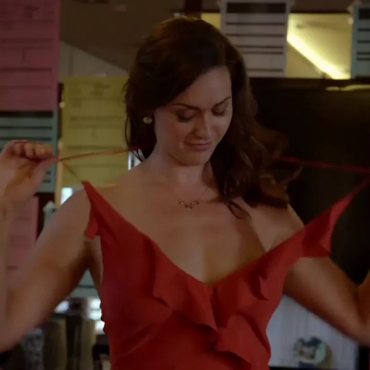 Sarah Power's Massive Tits Bursting from Red Dress in Californication