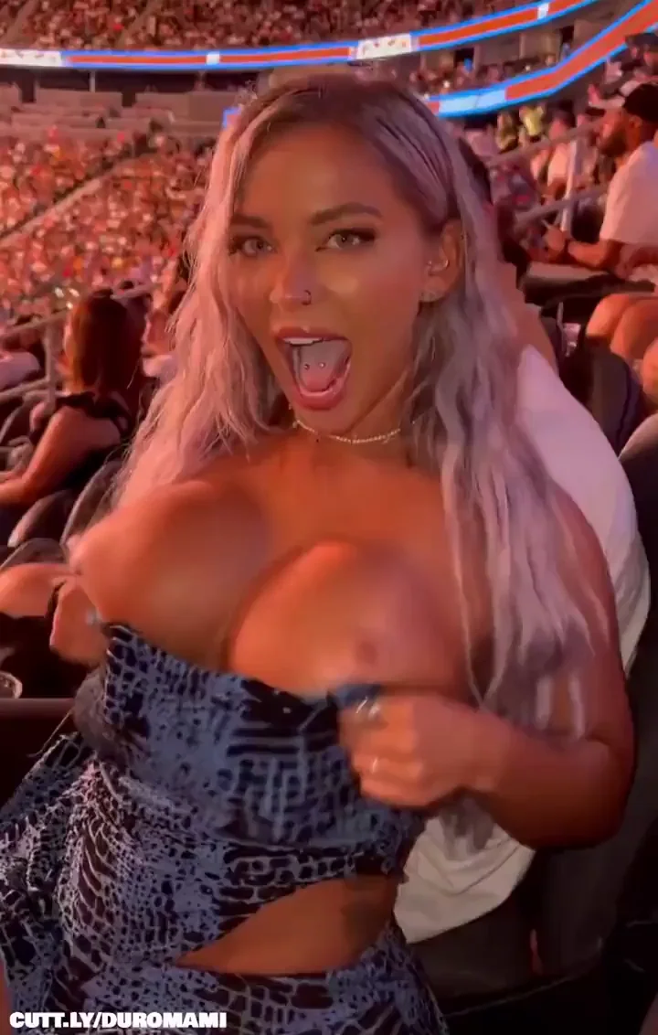 Stadium Slut's Massive Titty Drop Flash 💦🏟️🍈🍈