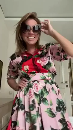 TikTok Slut Strips Off Floral Dress for Nude Tease