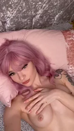 Pink-Haired Vixen Beckons: Come Snuggle My Slutty Curves in Bed?