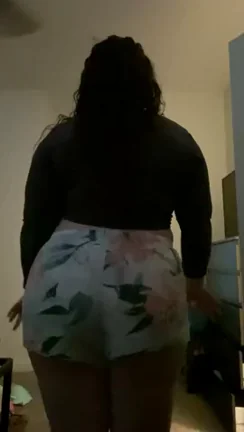Thick BBW Teases Her Massive Bubble Butt in Tiny Shorts