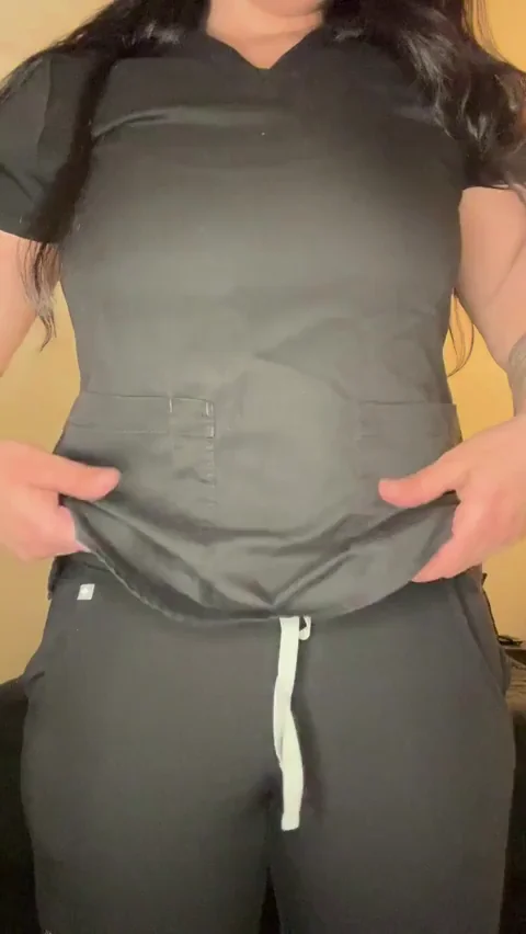Sexy Asian Nurse Teasing in Scrubs