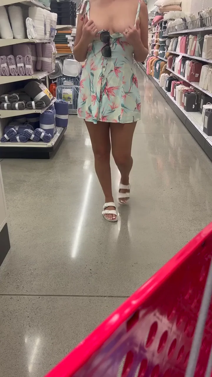Horny Slut Flashes Massive Titties in Target Aisle 😈🍈🍈 [GIF]