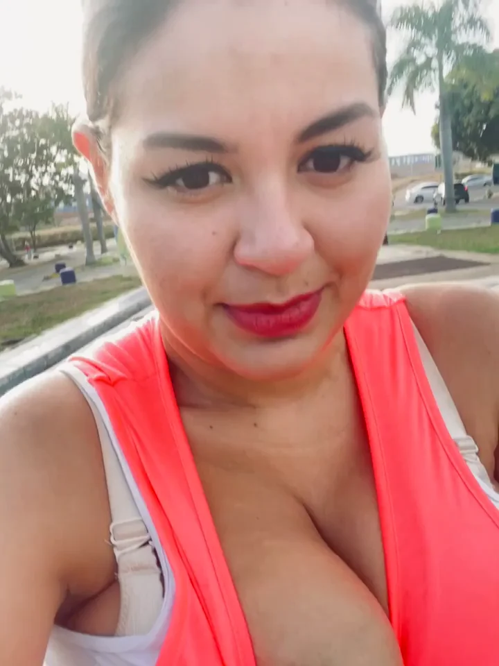 MILF Tease in Tight Pink Top: Big Tits Begging for Attention Outdoors