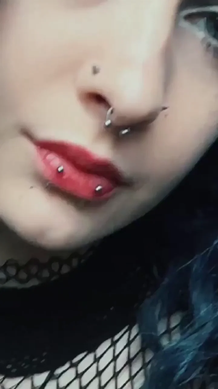 Goth Next Door Slut Teases Tits in Fishnet 😈🔥