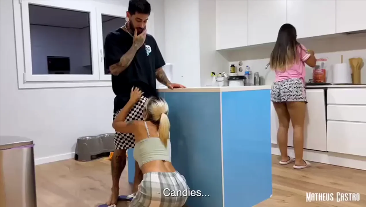 😈 Sneaky MILF Steals Friend's BF for Kitchen Sloppy BJ 💦
