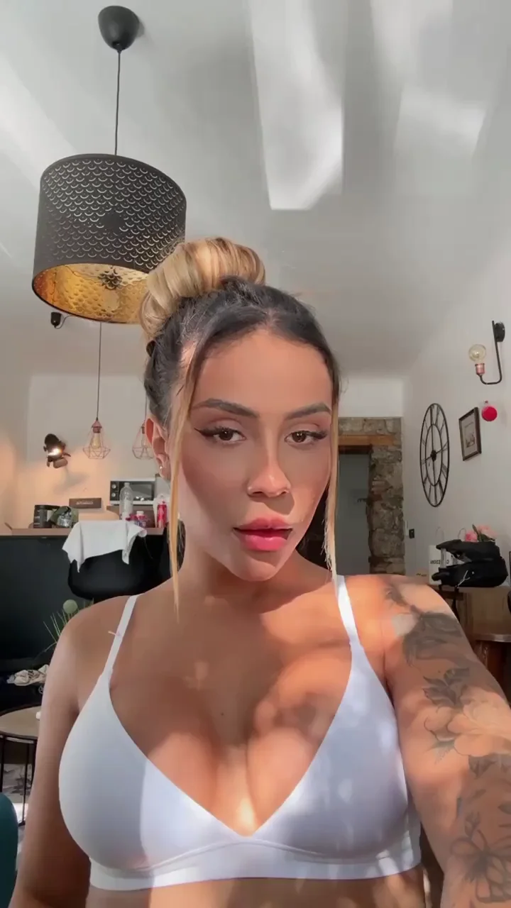 Perky Tatted Slut Ends Up Topless All Damn Day