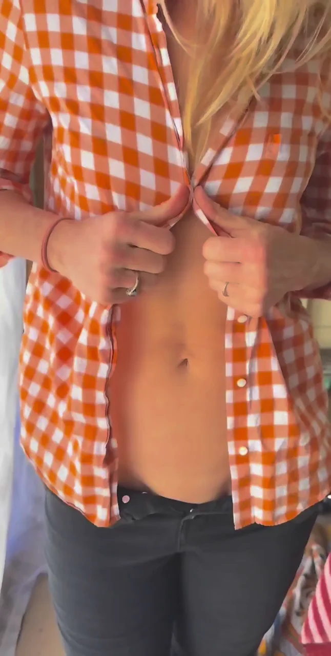 Blonde MILF Teases Tits and Pussy at Neighborhood Party